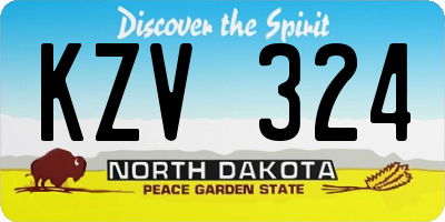 ND license plate KZV324