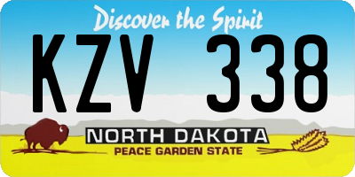 ND license plate KZV338