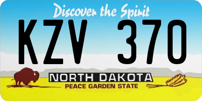 ND license plate KZV370
