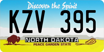 ND license plate KZV395