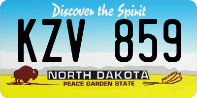 ND license plate KZV859