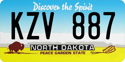 ND license plate KZV887