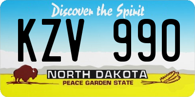 ND license plate KZV990
