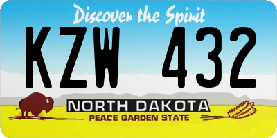 ND license plate KZW432