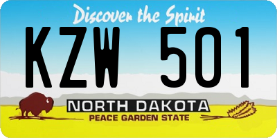 ND license plate KZW501