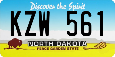 ND license plate KZW561