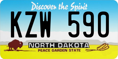 ND license plate KZW590