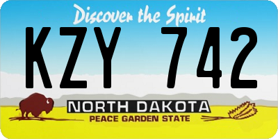 ND license plate KZY742