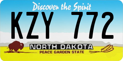 ND license plate KZY772