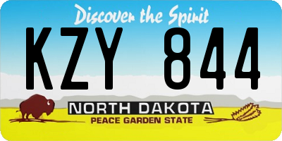 ND license plate KZY844