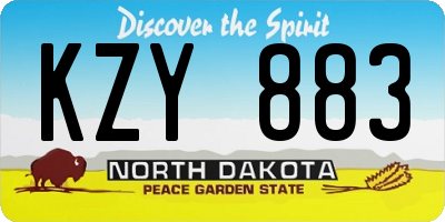 ND license plate KZY883
