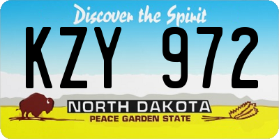 ND license plate KZY972