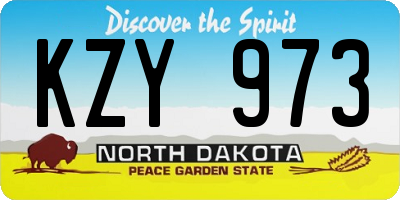 ND license plate KZY973