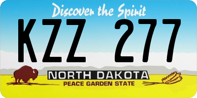 ND license plate KZZ277
