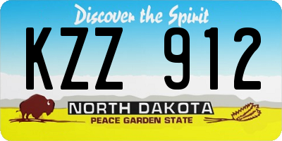ND license plate KZZ912