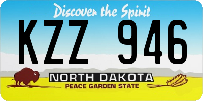 ND license plate KZZ946