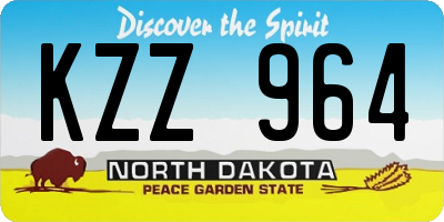 ND license plate KZZ964