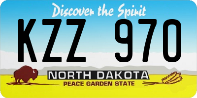 ND license plate KZZ970