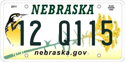 NE license plate 12Q115
