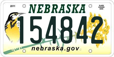 NE license plate 154842
