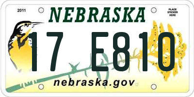 NE license plate 17E810