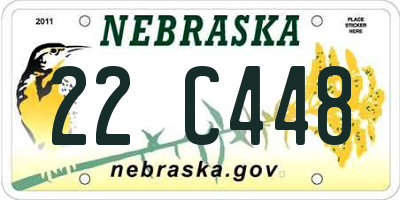 NE license plate 22C448