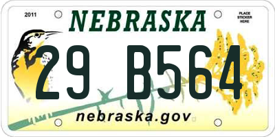 NE license plate 29B564