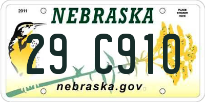 NE license plate 29C910