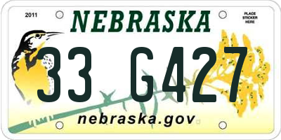 NE license plate 33G427