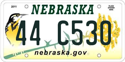 NE license plate 44C530