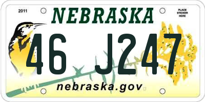 NE license plate 46J247