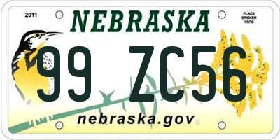 NE license plate 99ZC56