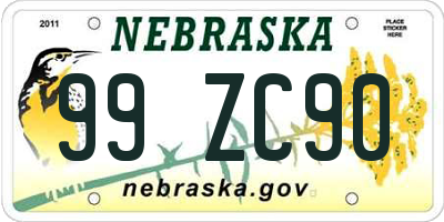 NE license plate 99ZC90