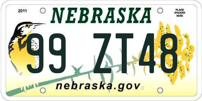 NE license plate 99ZT48