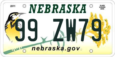 NE license plate 99ZW79