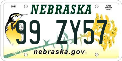 NE license plate 99ZY57