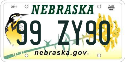 NE license plate 99ZY90