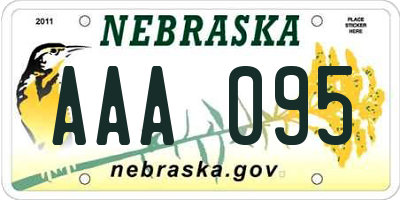 NE license plate AAA095