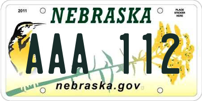 NE license plate AAA112