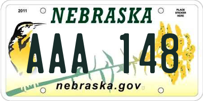 NE license plate AAA148