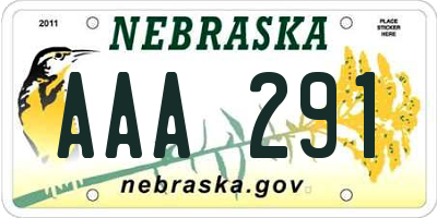 NE license plate AAA291