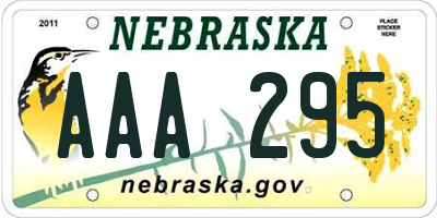 NE license plate AAA295