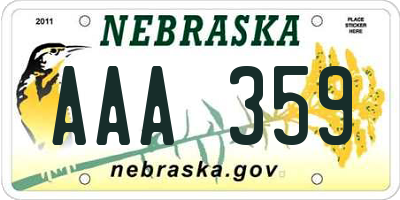 NE license plate AAA359