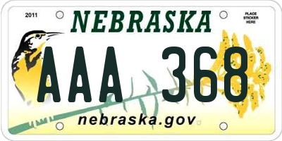 NE license plate AAA368