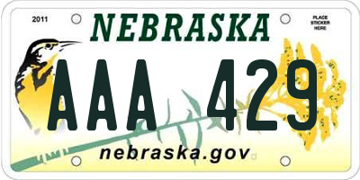NE license plate AAA429