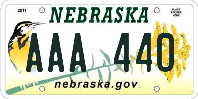 NE license plate AAA440