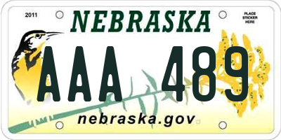 NE license plate AAA489