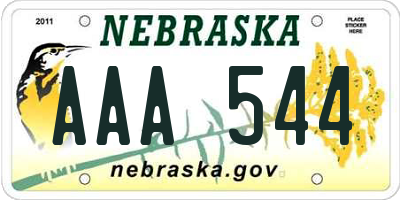 NE license plate AAA544