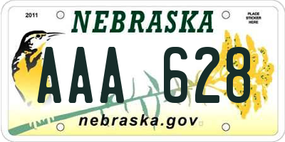 NE license plate AAA628