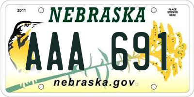 NE license plate AAA691
